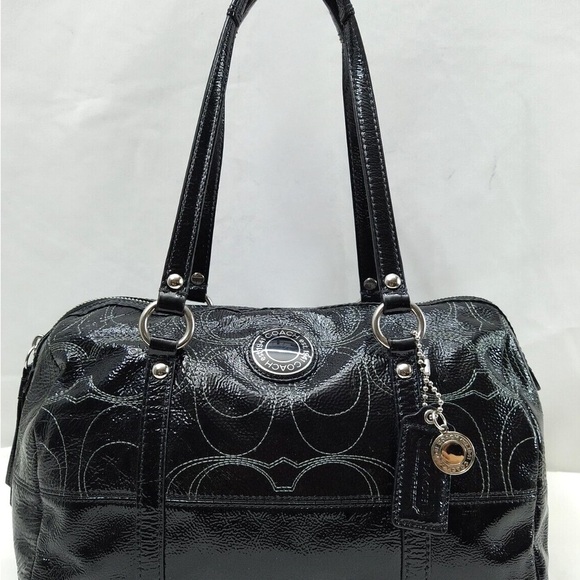 Coach Glossy Black Shoulder Bag - Picture 1 of 10